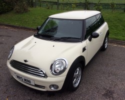 Hayley has decided this is the MINI for her….     2008 MINI One 1.4 Pepper Pack – White  **LOW MILES**