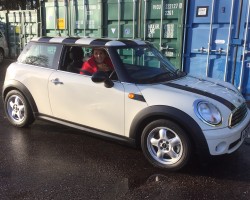 Gemma heading off in this 2007 / 57 MINI One 1.4 In Pepper White