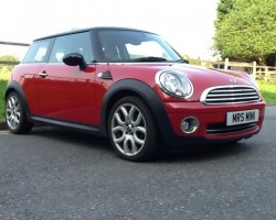 Moira is collecting her MINI on Sunday – 2007 / 57 MINI COOPER CHILI & VISIBILITY PACKS & PANORAMIC GLASS SUNROOF WITH MATCHING HALF RED LEATHER SPORTS SEATS