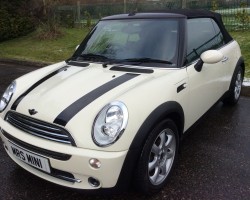 Yasmine chose this 2008 MINI Cooper Convertible Chili Pack in Pepper White