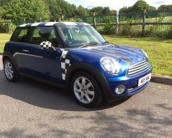 Bob has taken this home with him – 2008 MINI Cooper in Blue with funky blue Interiot too