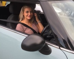 Chantelle is taking this home – 2011 MINI One Convertible with Pepper Pack in Ice Blue with BLUETOOTH & USB