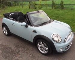 2011 / 61 MINI Cooper Avenue Convertible in Ice Blue – with Chili Pack