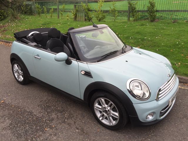 Baby Blue Mini Cooper Convertible - Mini Cooper Cars