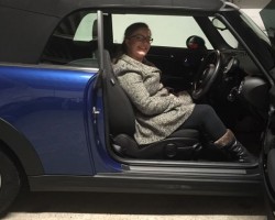 Robyn has chosen this 2012 MINI One Convertible in Lightening Blue with Pepper Pack & Heated Front Seats