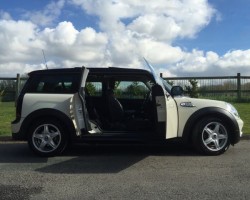 Eleanor chose this 2007 / 57 MINI Cooper Clubman with Chili Pack in Pepper White with Double Glass Panoramic Electric Sunroof & Bluetooth