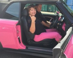 TOO LATE – YOU WON’T MISS MICHELLE IN THIS 2008 MINI Cooper S With John Cooper Works Engine Conversion – In Pink – YUP, She is very PINK