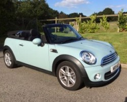 Sarah has wanted an Ice Blue MINI for ages so this is going to be hers – 2013 MINI Cooper Convertible Ice Blue With LEATHER HEATED SEATS & B’TOOTH