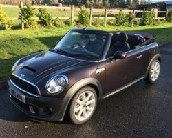 Lucky MINI – She’s going to live in Spain with a fabulous family…..  2012 MINI Cooper S Convertible Highgate Iced Chocolate Metallic  HUGE Spec 2K Miles