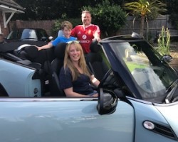 Clare has collected her 2011 MINI Cooper Convertible in Ice Blue with Chili Pack & Low Miles Just 19K!