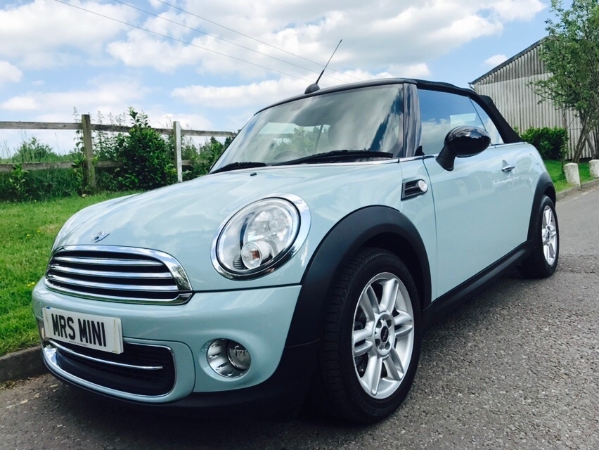 Clare has collected her 2011 MINI Cooper Convertible in Ice Blue with ...