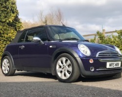 Chloe has chosen this 2005 Mini Cooper Convertible in Black Eyed Purple with Full Leather & Full Service History