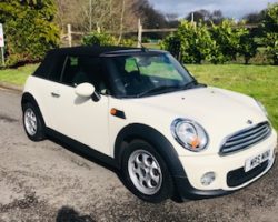 2012 / 62 MINI Cooper Convertible in Pepper White with just 33K miles