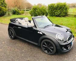 What a lovely Christmas Present this MINI will make!    Off to Cornwall for her….2013 Mini Cooper S Convertible in Black with White Full Leather Interior