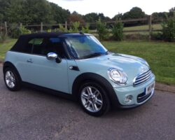 Louise chose this 2012 MINI One Convertible in Ice Blue with Low Miles 36K & Service History