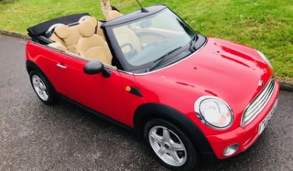 Caroline chose this as her daughter’s 21st b’day gift 2010 MINI One Convertible in Chili Red with FULL CREAM LEATHER SPORTS SEATS & Low Miles just 35K