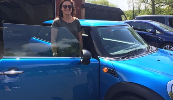 Alison’s beautiful daughter Elisabeth collecting her mum’s 2011 MINI One Pimlico in Lazer Blue with Pepper Pack Bluetooth & USB