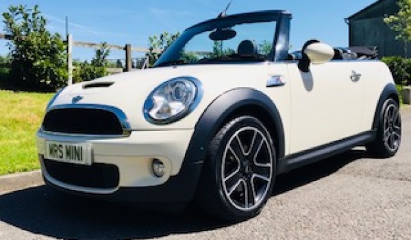 2010 MINI Cooper S Convertible In Pepper White with Full Black Lounge Leather Heated Sports Seats