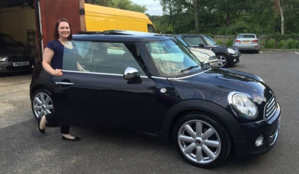 2012 MINI Cooper Chili with Sunroof and Half Leather in Reef Blue