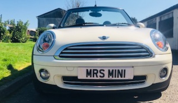 2010 MINI Cooper Convertible in Pepper White with Chili Pack & Half White Leather with LOW MILES