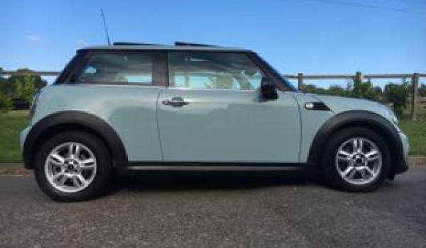 Hayley chose this 2012 MINI One with Pepper Pack & Sunroof in Ice Blue with Low Miles & Service History