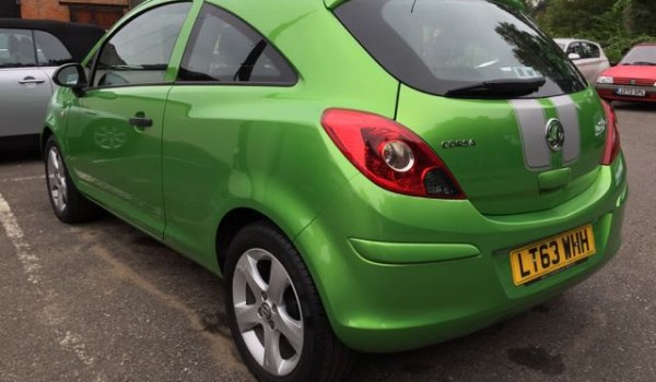 Gone to live with Adrian in Gloucester, 2013 Vauxall Corsa 1.0i Sting Ecoflex in a Colour Called Grasshopper Green – We LOVE this colour…. Low miles too 25000