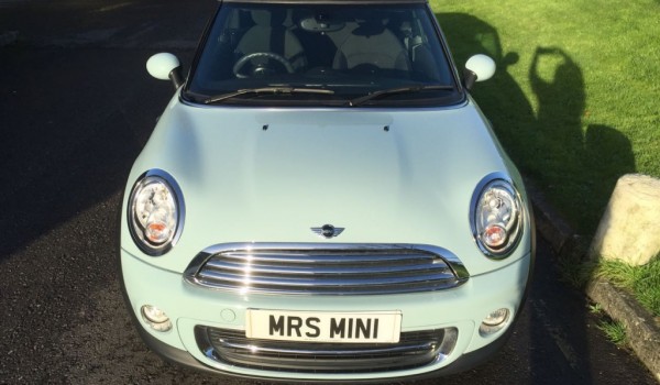 Clare has chosen this 2013 MINI Cooper Convertible in Ice Blue – 14500 Miles – Chili Pack