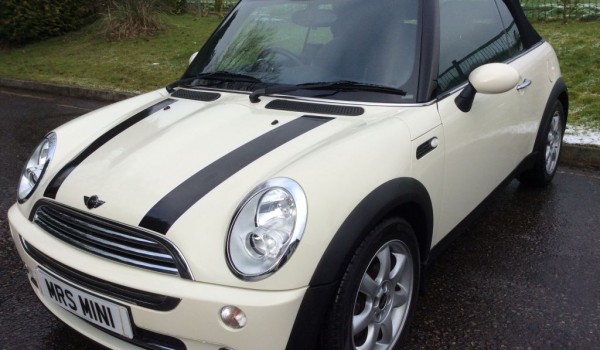 Yasmine chose this 2008 MINI Cooper Convertible Chili Pack in Pepper White