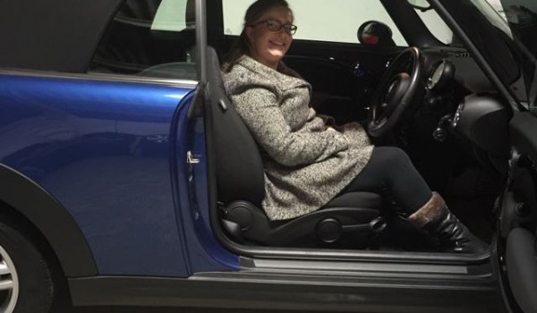 Robyn has chosen this 2012 MINI One Convertible in Lightening Blue with Pepper Pack & Heated Front Seats