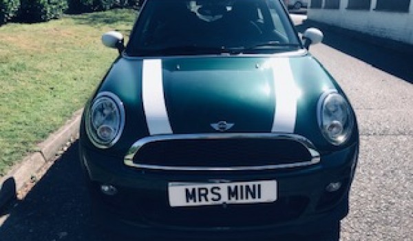 Laura chose this as her 2nd MINI from us – its a 2012 MINI Cooper In British Racing Green with John Cooper Works Aerokit & Low Miles