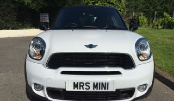 Georgina chose “MINI Bernadette”  –  2011 MINI Countryman Cooper S All 4 in White with Chili & Visibility Packs & Full Black Leather Interior Sat Nav, Bluetooth & So much more