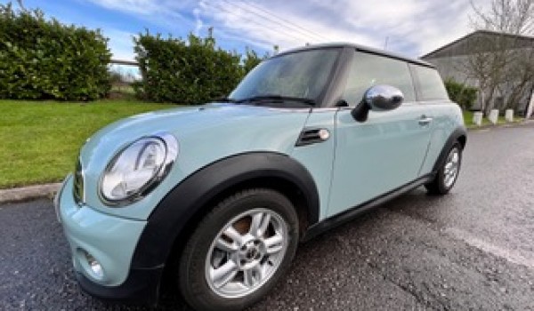 SOLD – sorry too late, this MINI has been chosen by Jess….2012 / 62 MINI One In Ice Blue with Pepper Pack & History