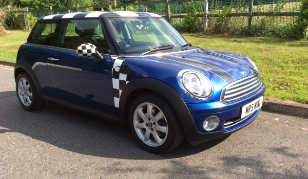 Bob has taken this home with him – 2008 MINI Cooper in Blue with funky blue Interiot too