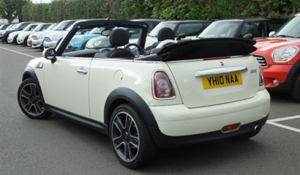 TINKERBELLE  who has gone to live with Deborah –  2010 MINI Cooper Convertible in Pepper White with Chili Pakc & Half White Leather Sports Seats
