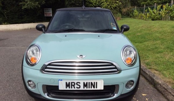 Chantelle is taking this home – 2011 MINI One Convertible with Pepper Pack in Ice Blue with BLUETOOTH & USB