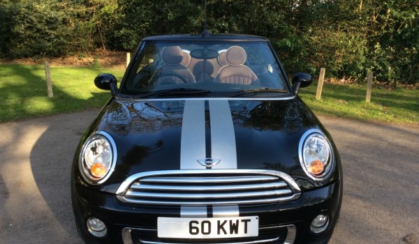 Sarah & her beautiful navigator took this MINI back to Birmingham with them on Saturday….  2010 MINI Cooper Convertible in Black with Full Lounge Leather 28K miles