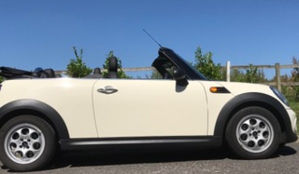 An Anniversary present for a lucky wife – 2011 MINI One (Salt Pack) Convertible in Pepper White with Ridiculously Low Miles 12K!