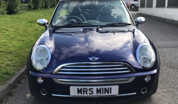 Chloe has chosen this 2005 Mini Cooper Convertible in Black Eyed Purple with Full Leather & Full Service History
