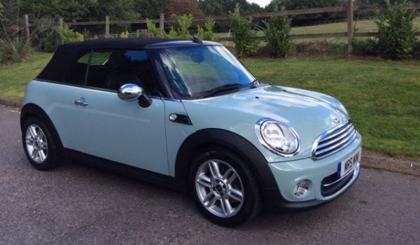 Louise chose this 2012 MINI One Convertible in Ice Blue with Low Miles 36K & Service History