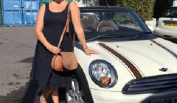 Kay has chosen this 2009 MINI Cooper Convertible in Pepper White with Chocolate Hood & Full Lounge Leather Heated Seats & so much more too…