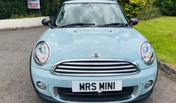 Mia has chosen this 2011 MINI One in Ice Blue with History and Bluetooth