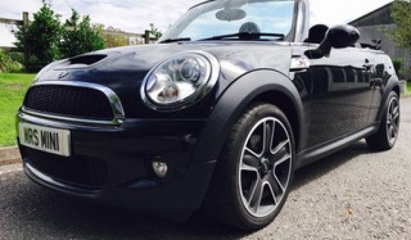 Off to Scotland for Richard & his 2009 MINI Cooper S Convertible in Midnight Black with Huge Spec – Chili Pack, Multifunction Steering Wheel with Cruise & Fabulous 17 Bullet Alloys