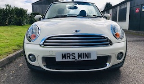 2012 / 62 MINI Cooper Convertible in Pepper White with just 33K miles