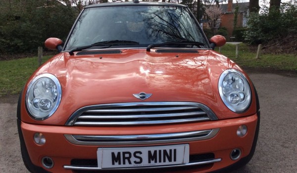 Hannah is going to take this MINI to Somerset to live…. we’ve been calling her Marmalade…  2006 MINI Cooper Convertible in Orange with Full Leather Heated Seats