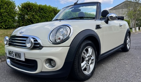 SOLD & THANK YOU for the beautiful flowers to our lovely CERI who chose this 2012 MINI One Convertible Pepper Pack Low Miles & Heated Full Leather Sports Seats