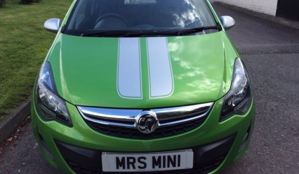 Gone to live with Adrian in Gloucester, 2013 Vauxall Corsa 1.0i Sting Ecoflex in a Colour Called Grasshopper Green – We LOVE this colour…. Low miles too 25000